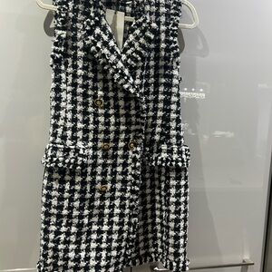 Zara Black and White ZARA Sleeveless Blazer Dress